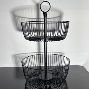 Black Two-Tier Wire Basket